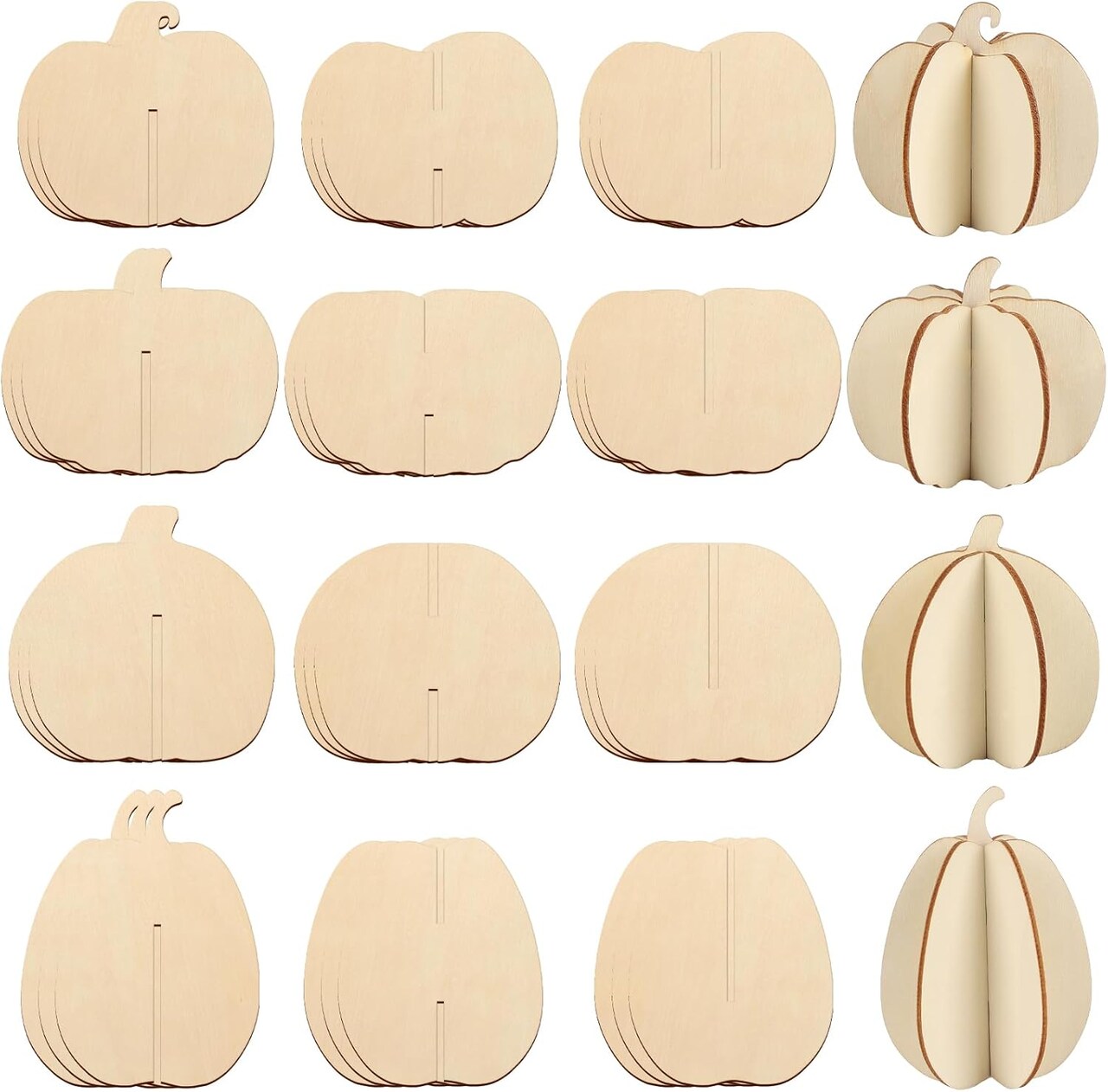 DIY Fall 3D Pumpkins Wood Crafts to Paint for Kids Adults